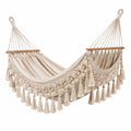 Hamac en coton macramé crème 200 cm
