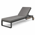 Chaise longue en aluminium et tissu polyester gris