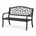 Banc en métal noir avec motif géométrique