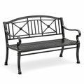 Banc en métal noir pour extérieur 128 cm