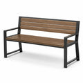 Banc en métal et bois 120cm marron/noir
