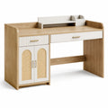 Bureau en bois avec tiroirs en MDF, chêne/blanc