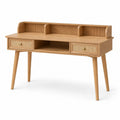 Bureau en bois avec tiroirs en rotin