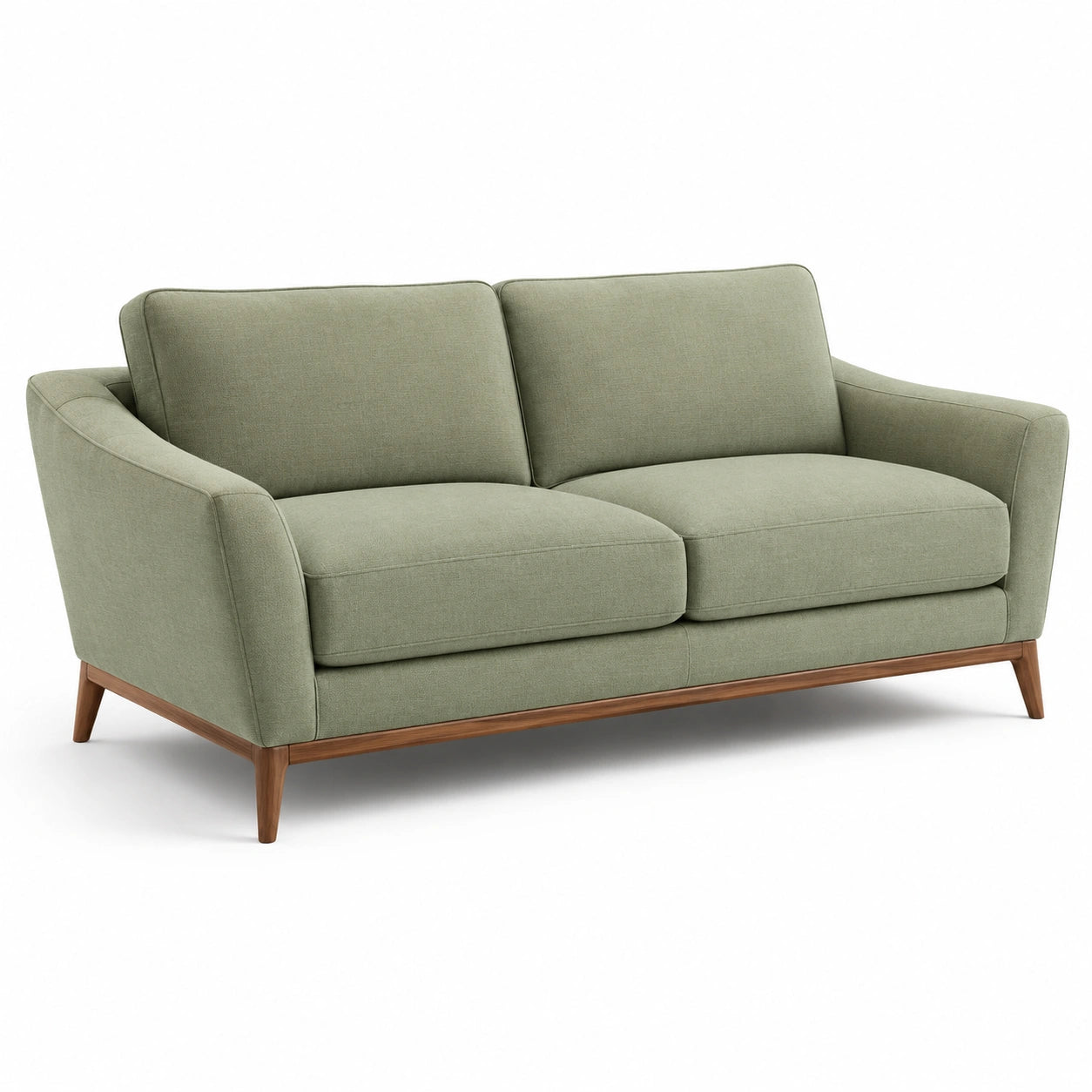 Canapé 2 places en tissu polyester vert