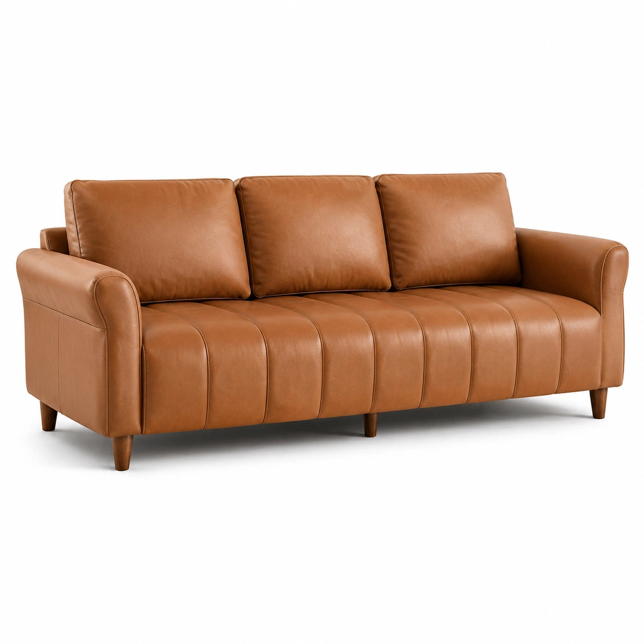 Canapé en cuir synthétique brun 200x90x85 cm