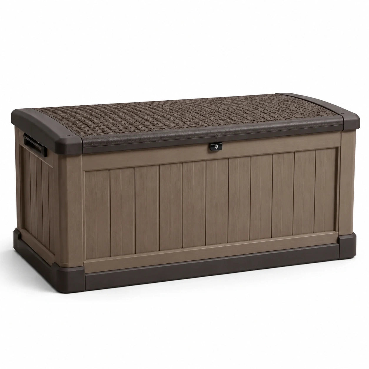 Coffre de rangement en plastique marron foncé 120 cm x 60 cm x 55 cm