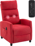 HOMCOM Fauteuils relaxants, Rouge, Fauteuil Massant Manuel 160° Vin