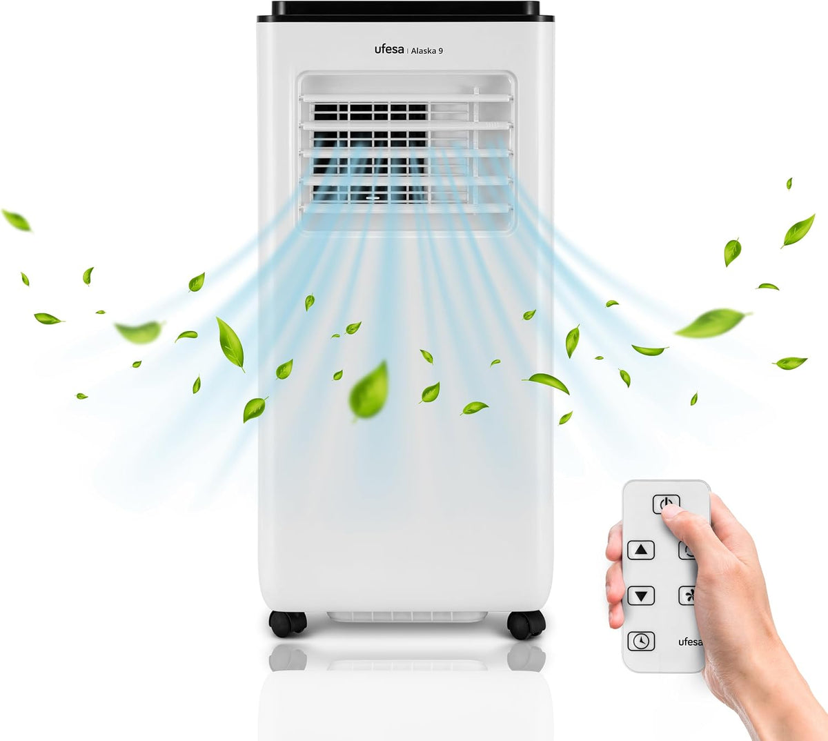 Ufesa climatiseur portable, 9000 BTU, 15 m, Blanc, Refroidissement, Ventilation et Déshumidification, Silencieux