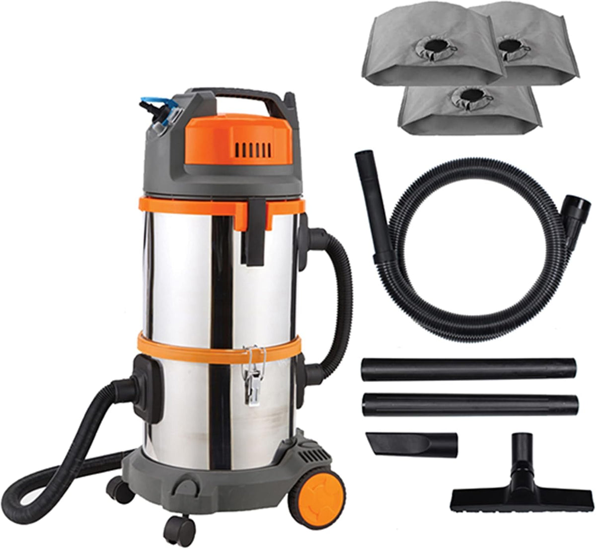 Feider aspirateur eau et poussière, 1400 W, 28 L, Argenté, - Aspirateur spécial plâtre - Eau et poussière - Cuve INOX - FAP1430