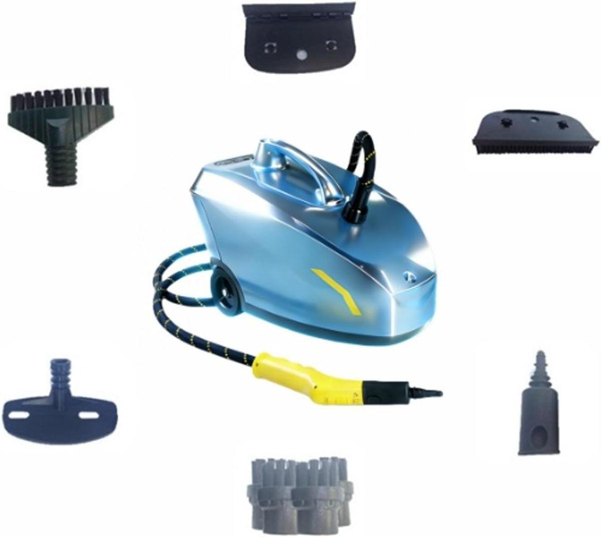 VUNHEX nettoyeur vapeur, 3000 W, 2 L, Noir, Professionnel Pour Le Nettoyage Auto (Detailing), Grand Réservoir