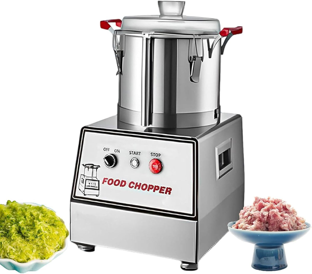 Nuxyyds Hachoirs à viande, 5 L (1,32 gal)/7 L (1,85 gal)/10 L (2,64 gal)/15 L (3,96 gal), 550 W/750 W/1100 W/1400 W, 110 V/60 Hz ou 220 V/50 Hz, 5 L
