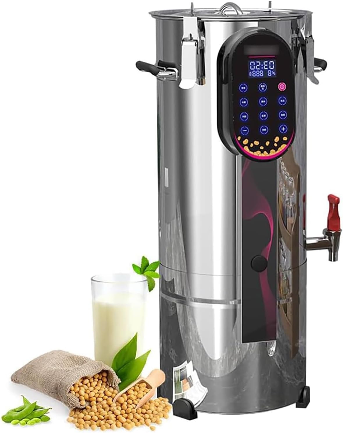 STWBHW broyeur, 280 x 280 x 550 mm (11 x 11 x 21,7 pouces), 11 L, acier inoxydable 304, Argenté, Machine lait noix électrique commerciale