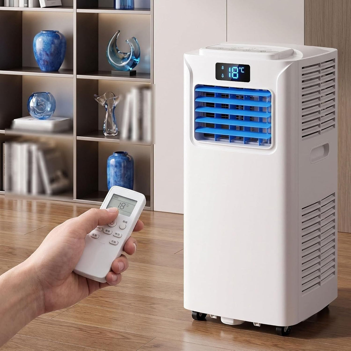 climatiseur portable HUANQIN, 14000 BTU, 7000 BTU, Blanc, Climatiseur Mobile avec Kit d Installation, Basse Consommation