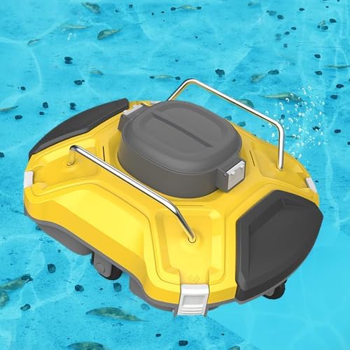Robot Systèmes de nettoyage automatique, Noir, nettoyeur de piscine sans fil avec lumière LED, aspirateur de piscine rechargeable