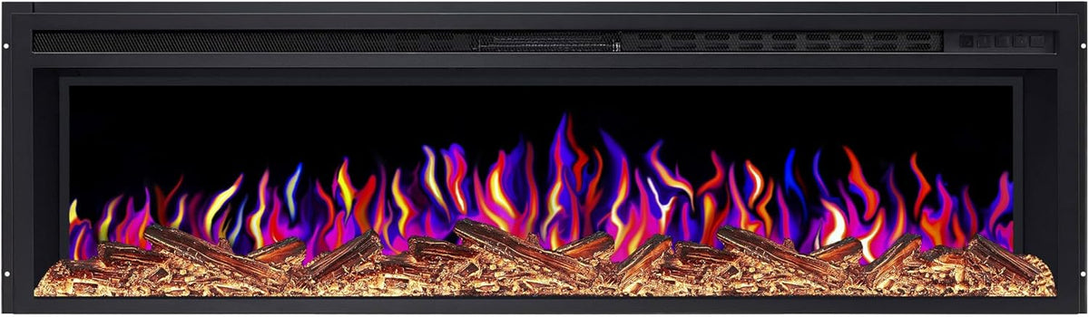ArtiFlame cheminée électrique, 148 cm, Murale AF58, Flammes Multicolores, Télécommande et Minuterie