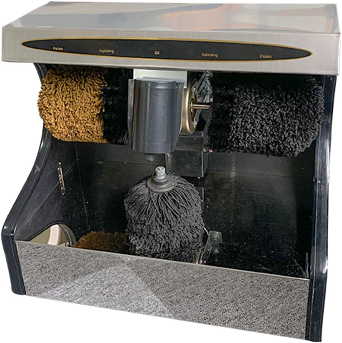 sfaSDGAwer Kits de cirage, 185 W (deux moteurs), Argenté, Cireuse à Chaussures électrique