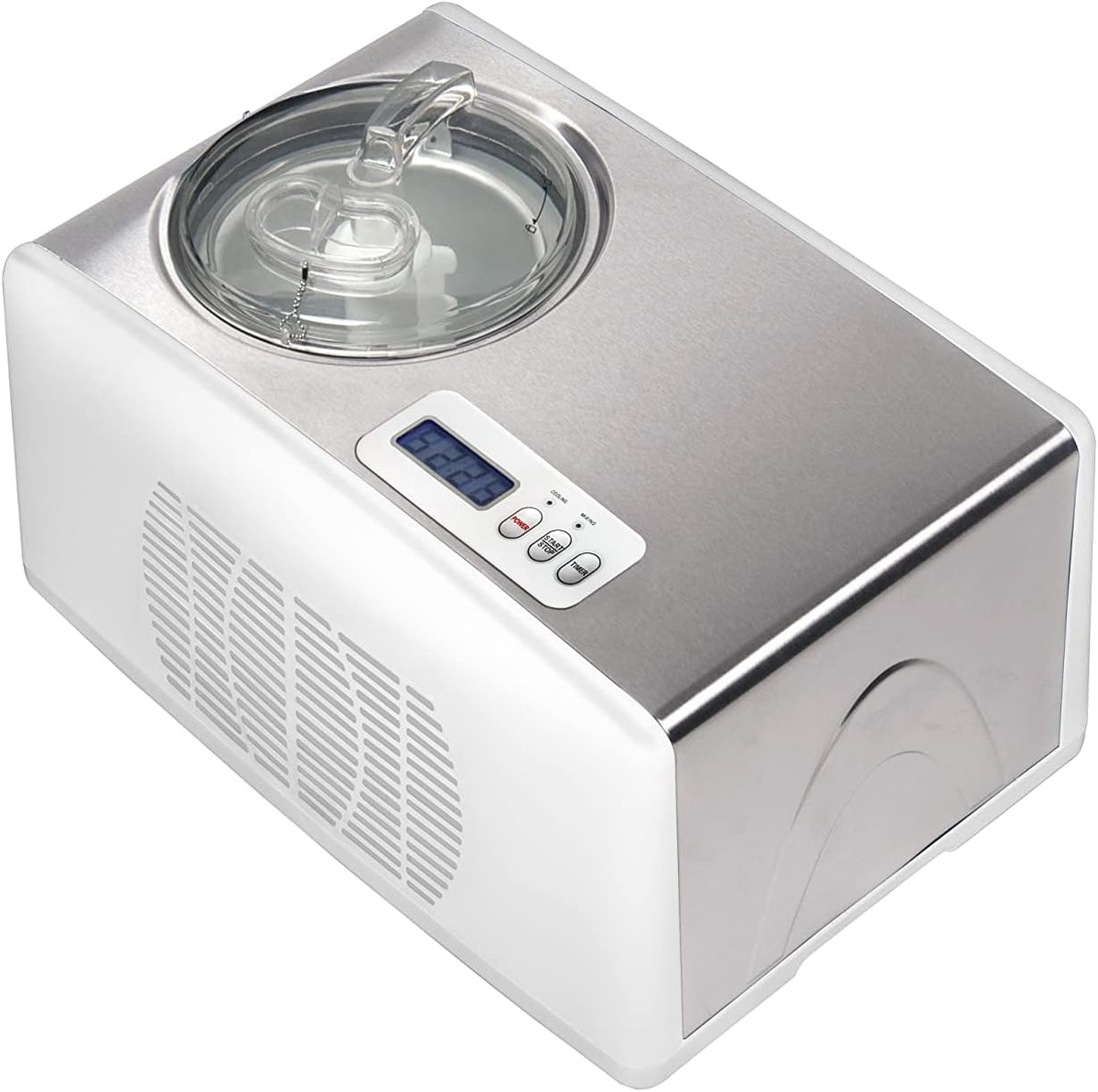 Melchioni sorbetière, 150 W, 1,5 L, Blanc, Machine à Glacée FROSTY, Turbine a Glace Automatique, en 60 Minutes