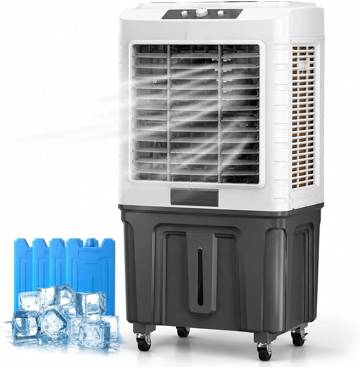 climatiseur portable WPWSDWMX, Blanc, Climatiseur Mobile, Rafraîchisseur d'air avec 4 Blocs de Glace
