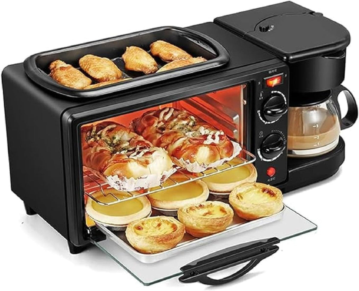Bewinner machine à café, 1250 W, 220 V Prise EU, 12 L, 1250 W, PP , SUS, Noir/Argenté, Station de Petit-déjeuner 3 en 1