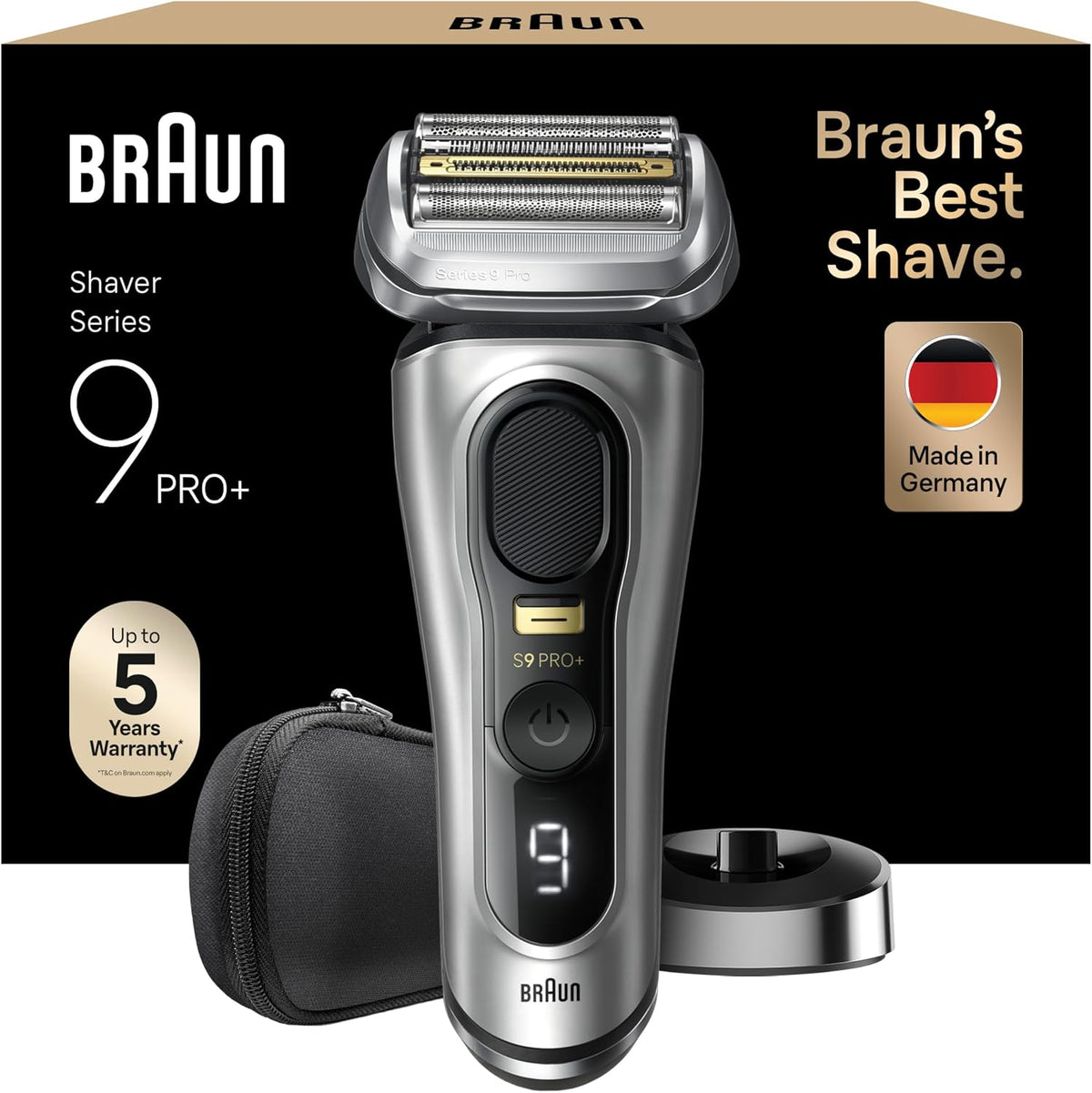 Braun Rasoirs à grille, Marron/Argenté, Rasoir Electrique Homme Series 9 PRO+ 9517s