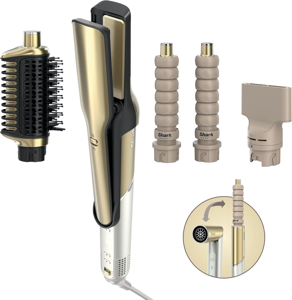 Shark Appareils multifonctionnels, Noir, Glam Multistyler, Seche cheveux avec séchage rapide HD6041SEU