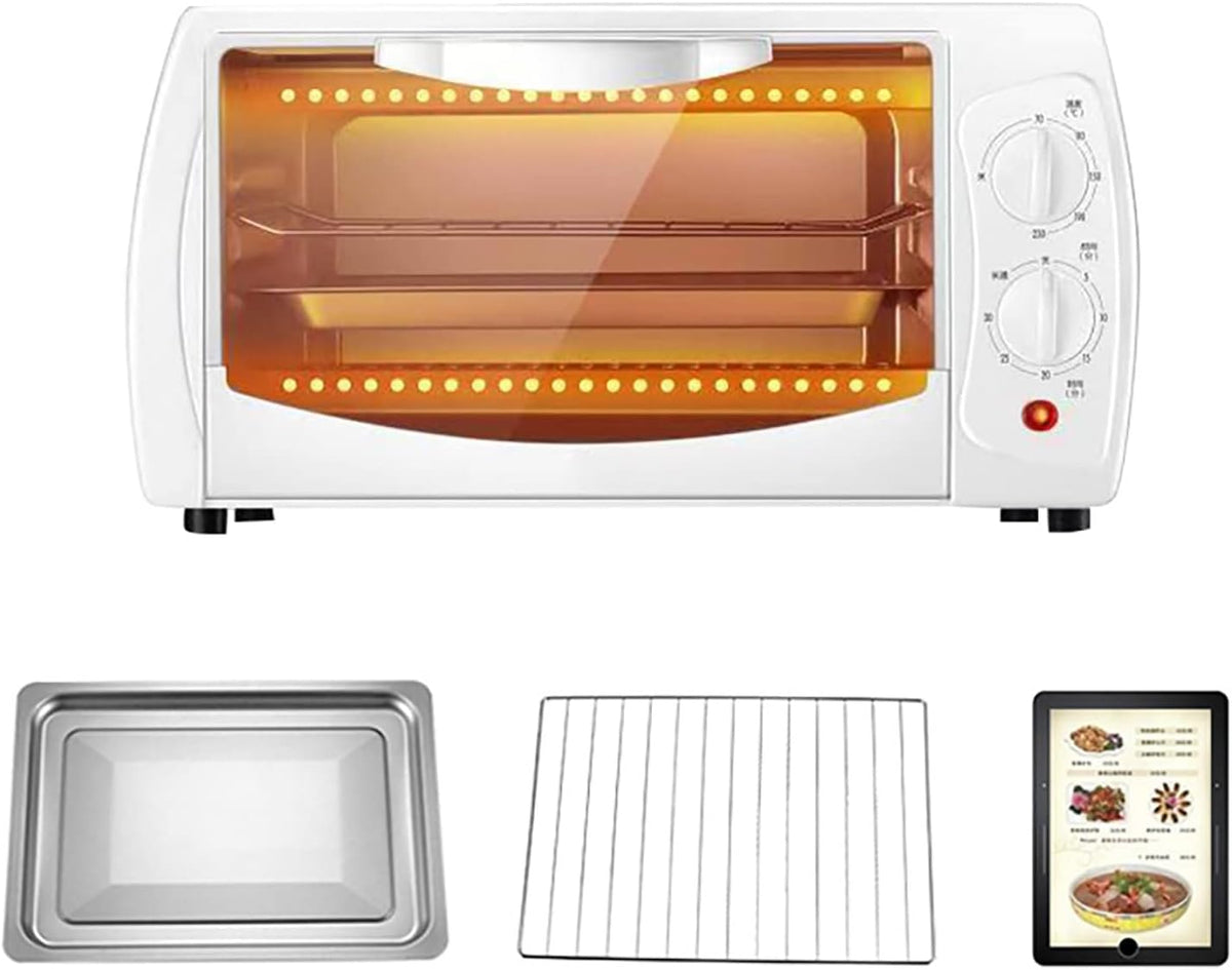 JFGCTYHXY Mini fours, Blanc, Petit Four, Température réglable de 70 à 230 °C, minuterie 60 Minutes, Cuisson Polyvalente