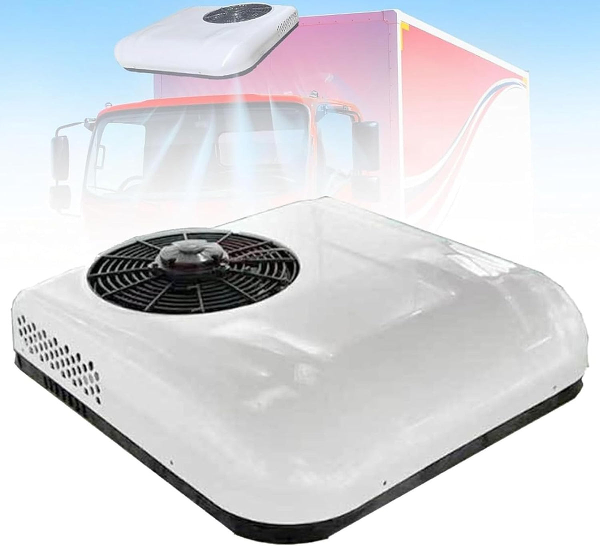 LHUITUI Climatiseurs, 12 V 400–850 W | 24 V 850 W, 12 V DC / 24 V DC, 450 m, 24 V, Blanc, Climatiseur de Toit pour Camping-Car et Camion