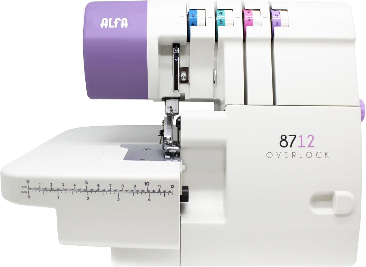 Alfa surjeteuse, Noir, Surjet domestique 8712, 2/3/4 fils, servomoteur sans balais, économe en énergie (jusqu'à 70%)
