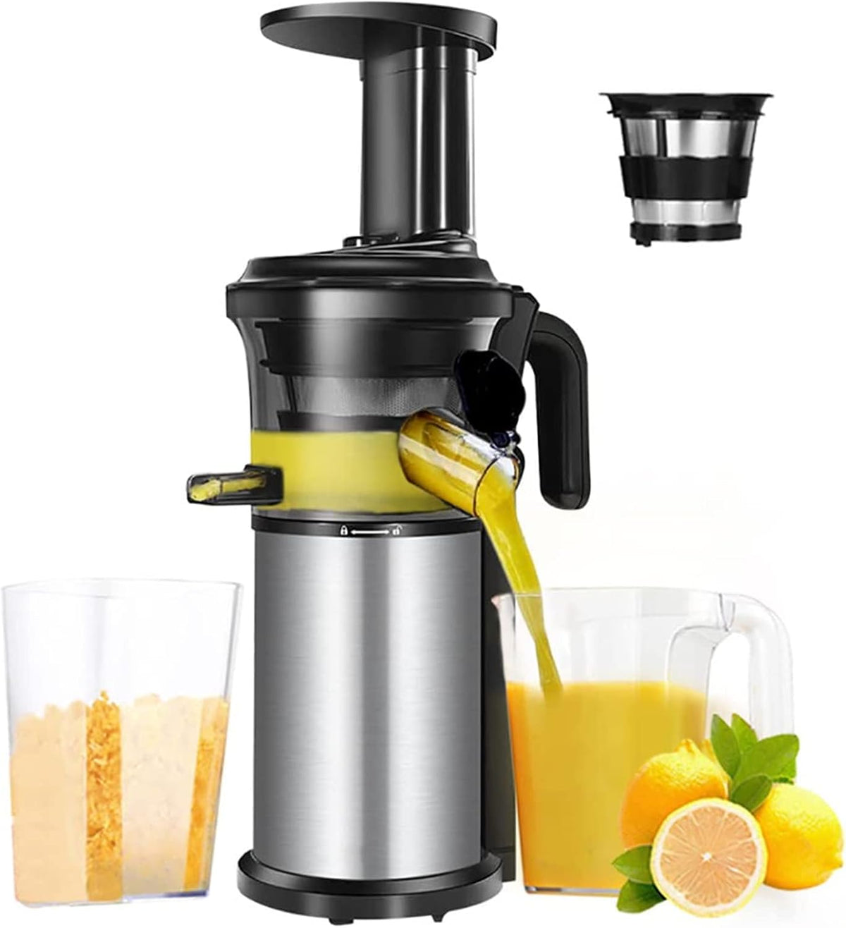 200 W centrifugeuse, 14 x 49,5 cm, 200 watts, 200 W, 40 RPM, Argenté, Machine De À Mastication Lente