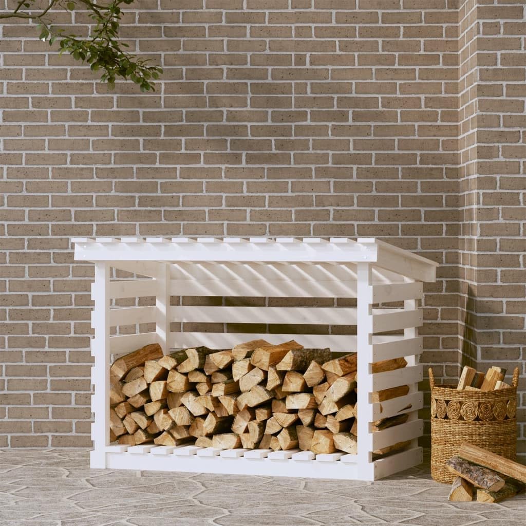 Kaloriko accessoire cheminée, 108 x 73 x 79 cm (L x l x H), pin massif., blanc., terrasse, abri de jardin
