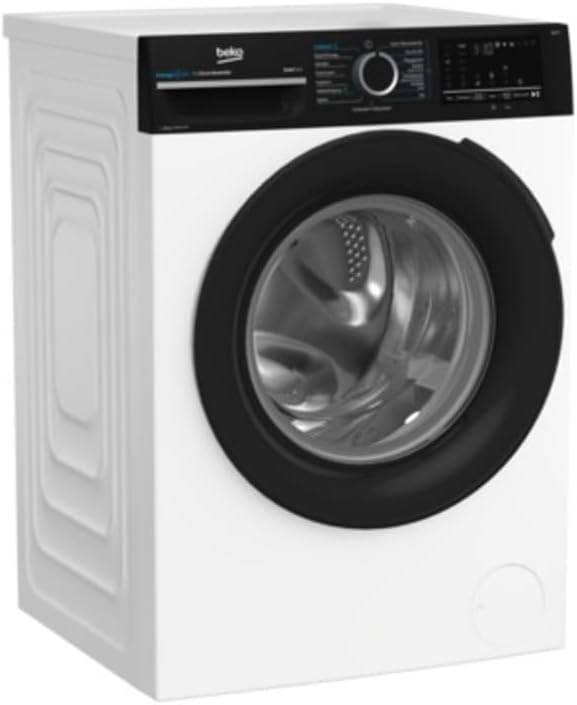 Beko lave-linge, 8 Kg, 1200 Tr/min, Noir/Blanc, B300 Bm3wfsu38213 Machine À Laver Charge Avant Noir