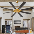 Depuley Ventilateurs de plafond avec lampe intégrée, 72 pouces, Noir/Doré