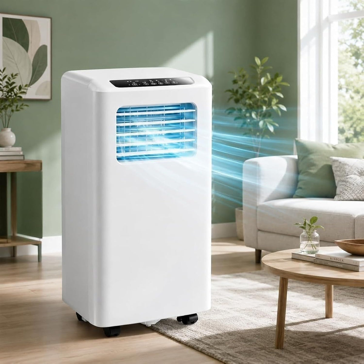 climatiseur portable ZJHHRZ, 12000 BTU, 2600 W, 80 m, Blanc, Climatiseur Mobile Froid, Unité Autonome Silencieuse
