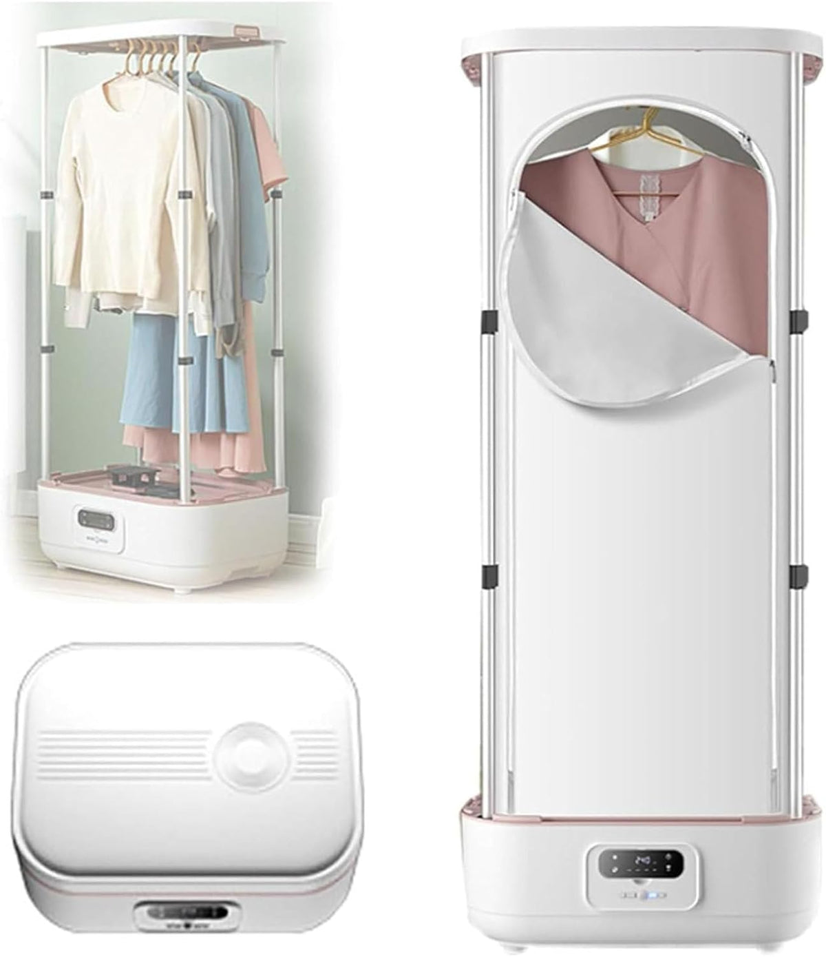 ZHJOPP presse à repasser, Blanc, Machine à Repasser Automatique, Machine à Repasser à Vapeur, sèche-Linge Portable et Pliable