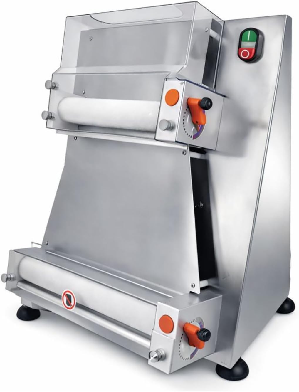 Façonneuse Machines à pâtes, 40 cm, 370 W, Argenté, Laminoir à Pizza Professionnelle, 2 Rouleaux, Formeuse à Froid