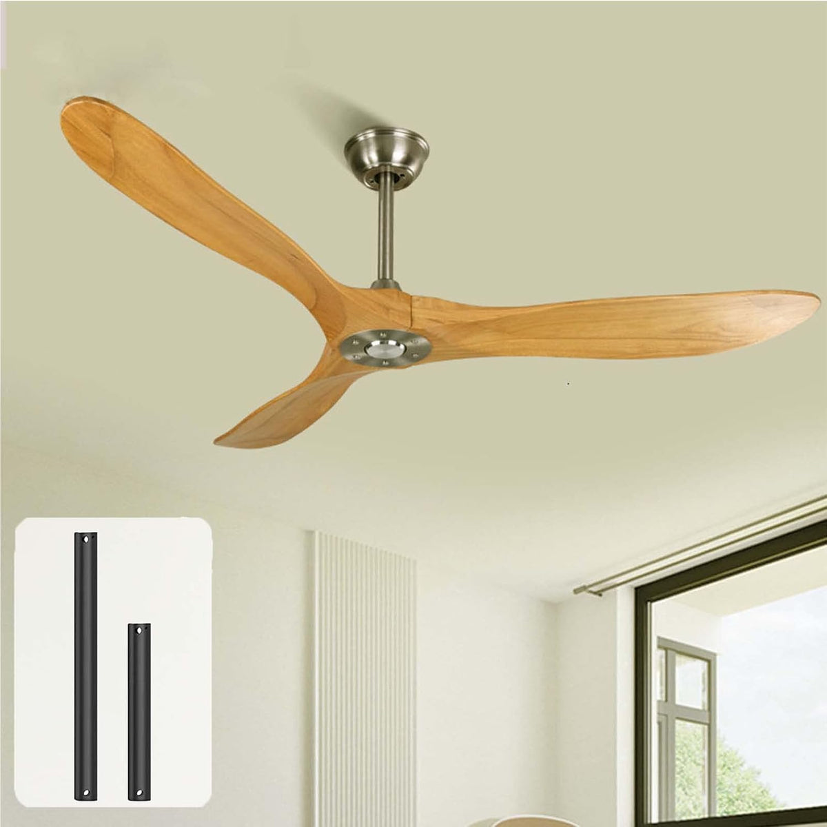 SHAIRMB Ventilateurs de plafond, 110-240 V 50/60hz, 60 Pouces, Blanc, Ventilateur de Plafond, Ventilateur de Plafond ExtéRieur