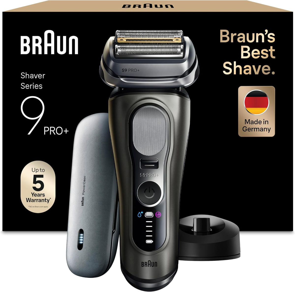 Braun Rasoirs à grille, Marron, Rasoir Electrique Homme Series 9+ Pro 9625S Graphite