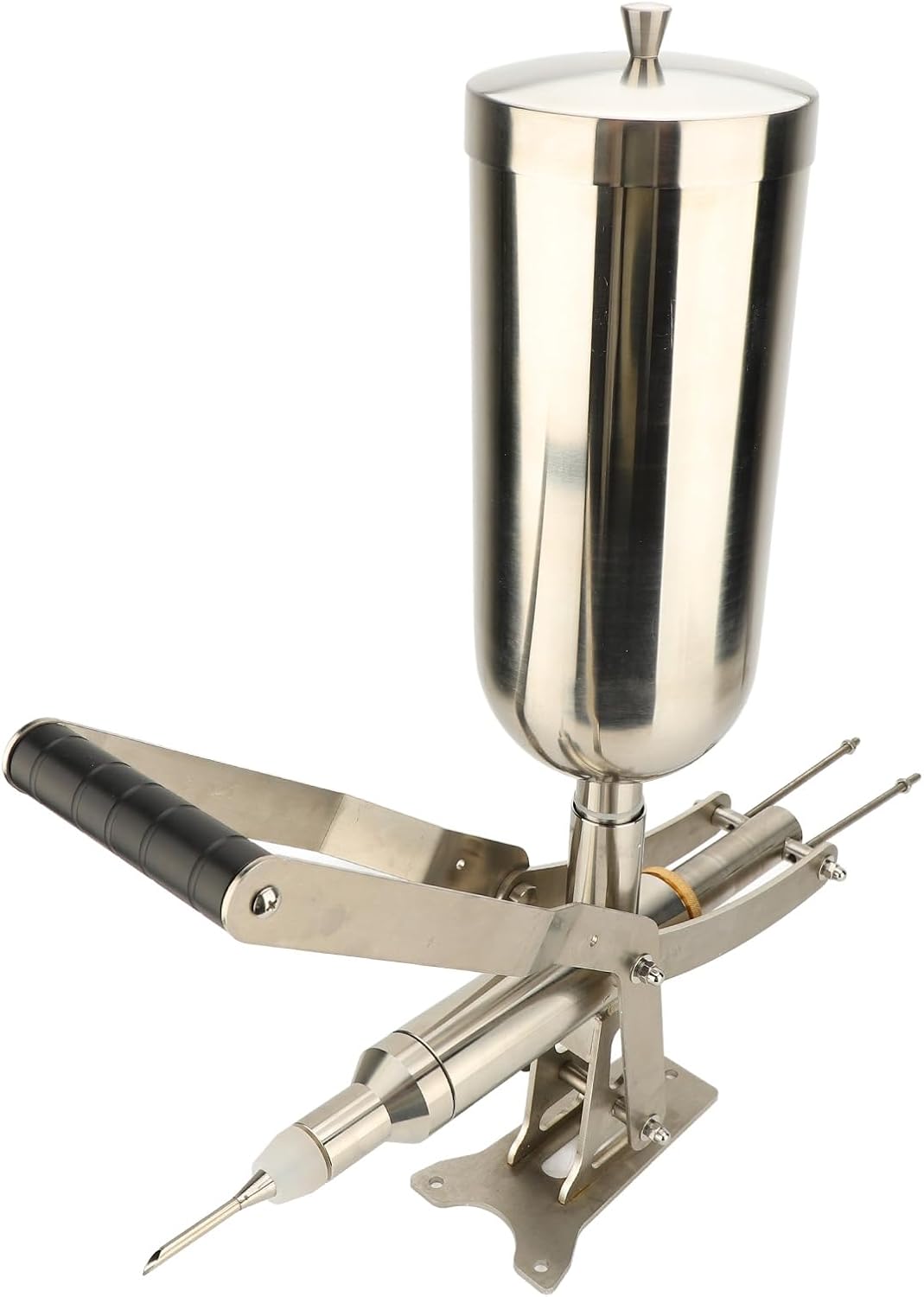 Jiawu accessoire confection de bonbons, 4,5 L, acier inoxydable 304, Argenté, Machine de Remplissage Manuelle de Beignets en Acier Inoxydable 304