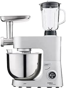 MINHUIJIHUI robot pâtissier, 1500 W, 6 L, Noir, Mélangeur 3 en 1 Professionnel, Pieds à ventouse pour plus de stabilité