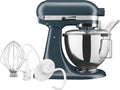 KitchenAid robot pâtissier, 4.3 L, Argenté/Bleu, Classic à Tête Inclinable, 10 Vitesses Démarrage Doux, Batteur Plat
