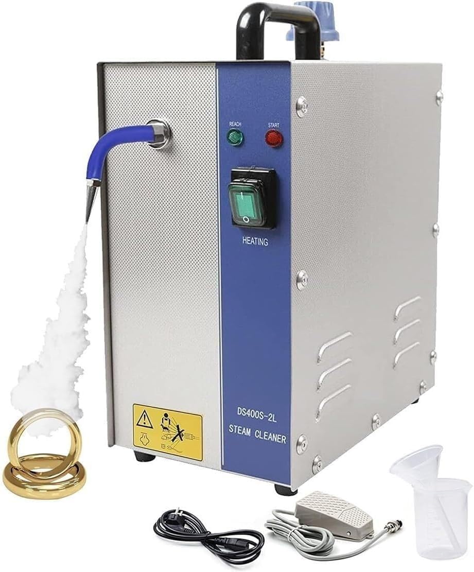 CUTANGELAR nettoyeur vapeur, 28,5 x 17,5 x 35 cm, 1300 W, 2600 W, 2 L, Argenté, Professionnel Pour Bijoux /