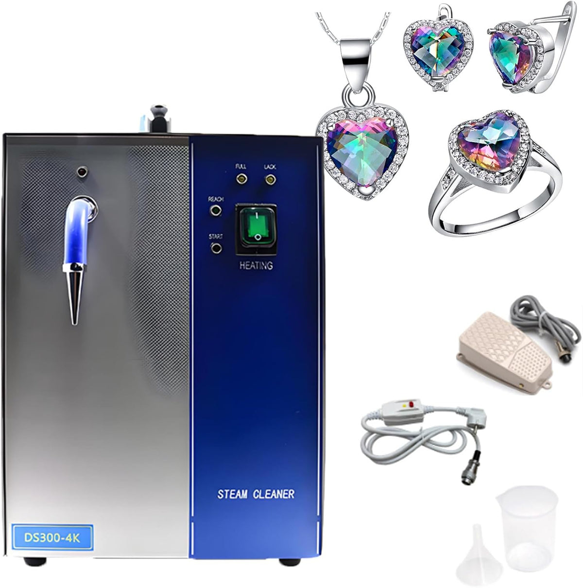 Ofyphth nettoyeur vapeur, 2600 W, 4 kg, 3 L, Noir, Professionnel pour Bijoux, Haute Pression Professionnelle 135 °C/275 °F