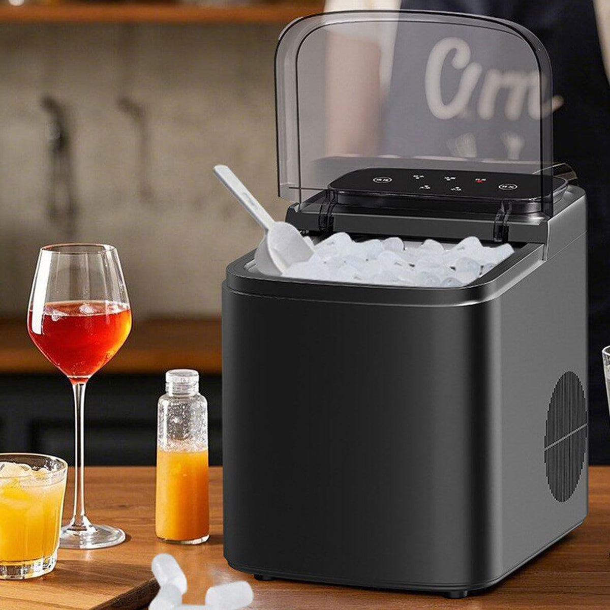 JOSBY machine à glaçons, 30,5 × 23,5 × 30,2 cm, 95 W, 1,2 L, 12 Kg, Gris, De Comptoir, Capacité De /24 H, Portable