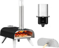 BIG HORN four à pizza, Noir, BIGHORN Portable, Granulés et Gaz, Pierre à Pizza et housette inclus