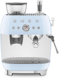 Smeg machine à café, 1 L, 1350 W, Bleu, Expresso Manuelle EGF03PBEU, Broyeur à Grain Intégré, Thermoblock, 4 Niveaux de Température