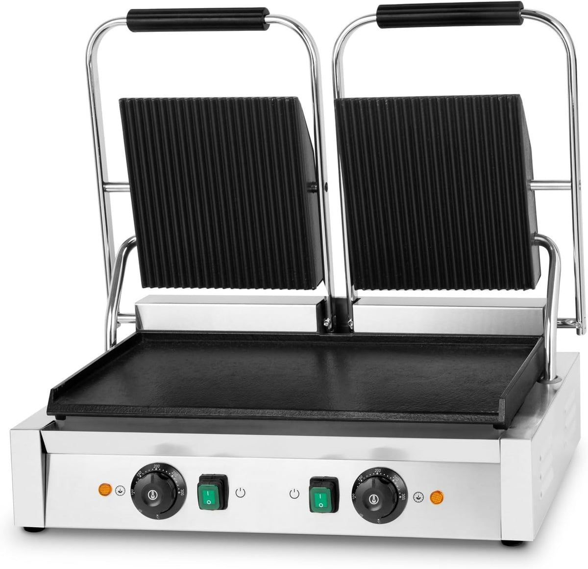 vertes Grills électriques, 580*400*210 mm (longueur x largeur x hauteur), 3600 Watt, 3600 W, Argenté, Gril de Contact Double