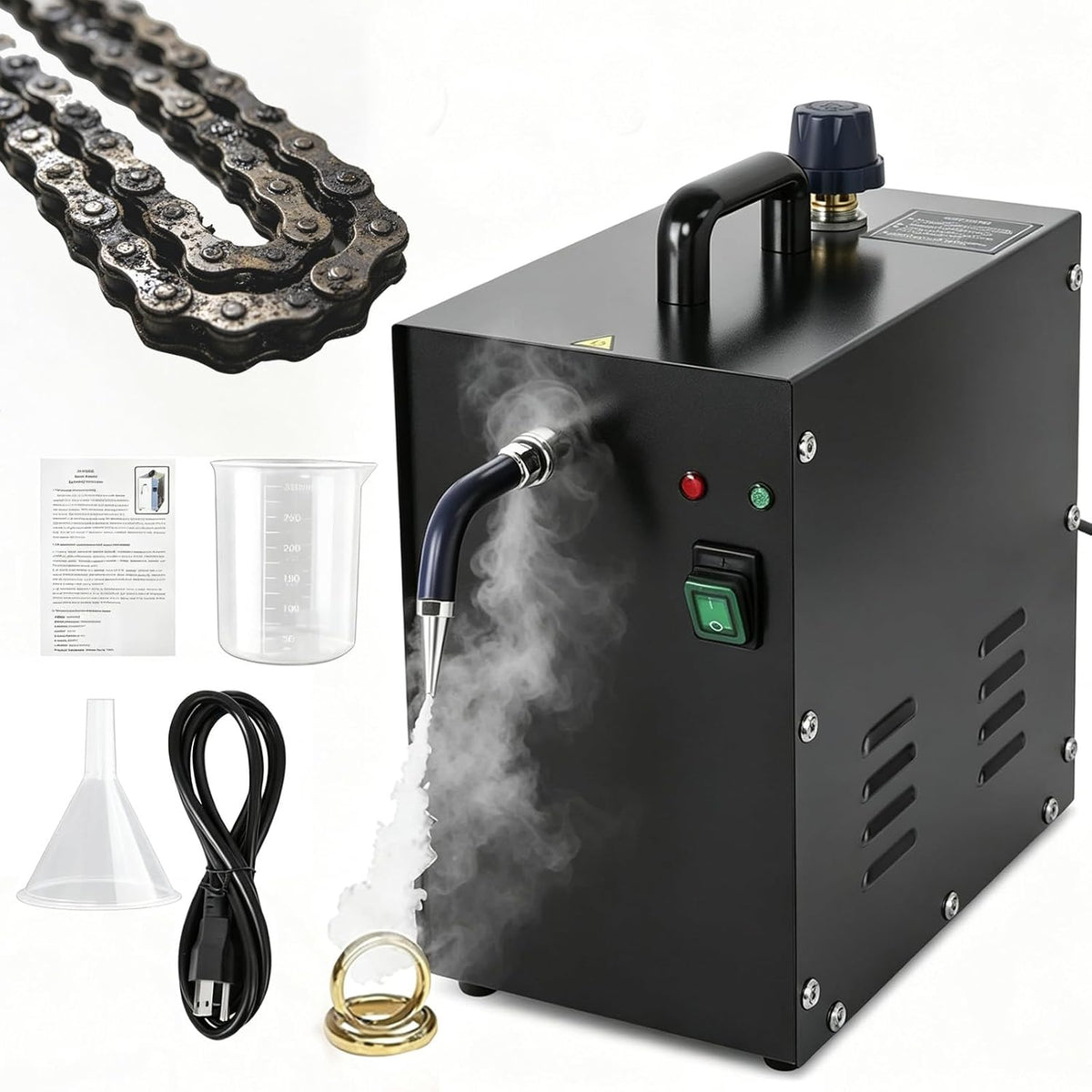 SEDAMORALLY nettoyeur vapeur, 1300 W, 2 L, acier inoxydable 304, Argenté, Petit mais Puissant, Se Range Facilement
