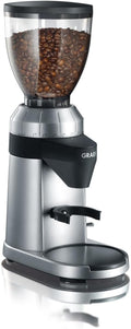 GRAEF. broyeur, 350 g, 128 W, Argenté, GRAEF CM 800, Moulin à café électrique, boîtier alu, conique inox, 40 réglages