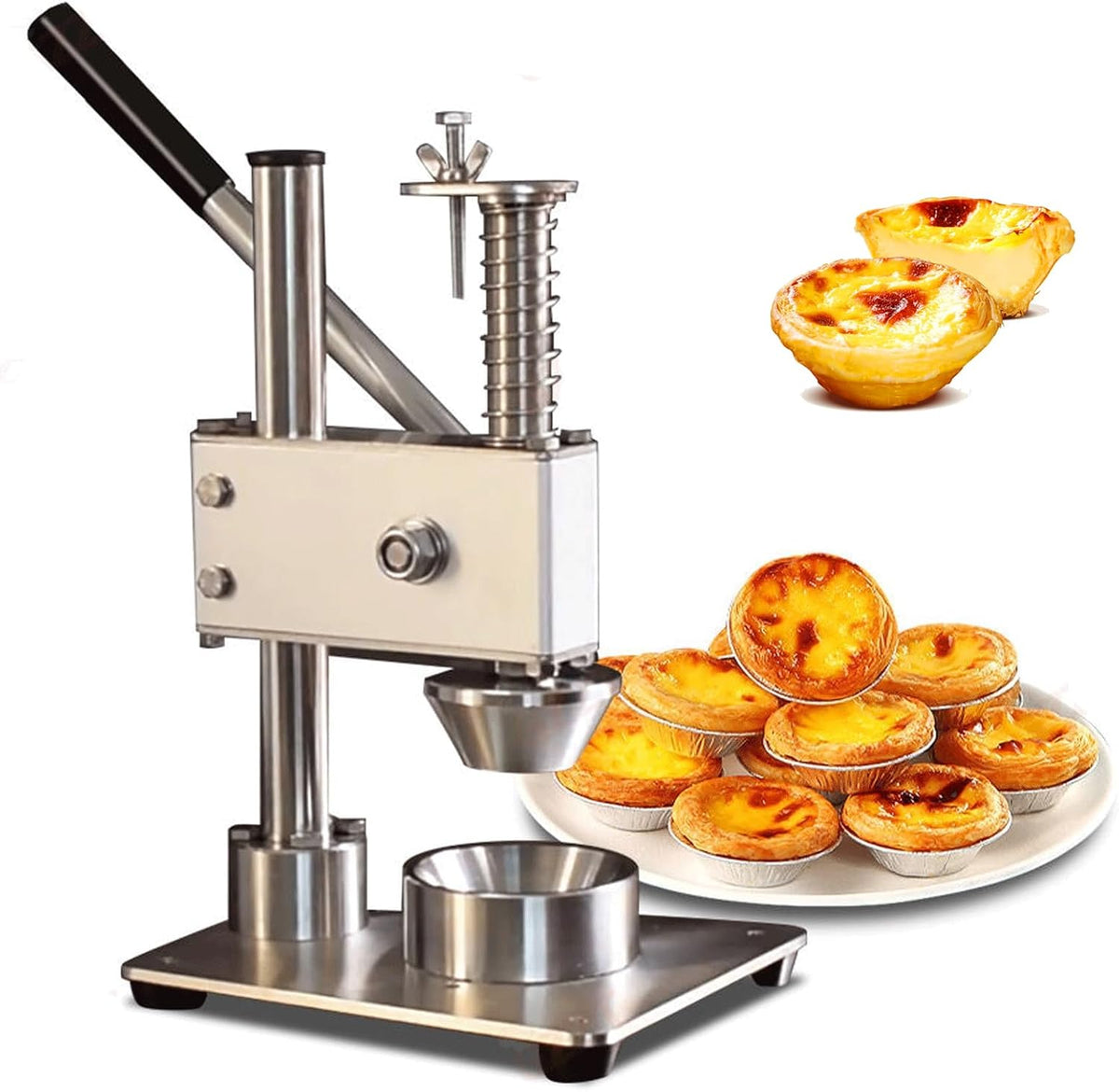 Machine Moules à cupcakes et muffins, tache inoxydable, Argenté, à Tartelettes Manuelle Portable, Moule à Tartelettes en Acier Inoxydable pour Muffins