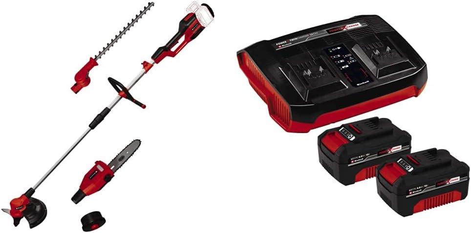 Einhell Taille-haies, 2x18, 4,0 Ah, Noir, Outil Multifonctions sans Fil GE-LM 36/4in1 Li-Solo Power X-Change ( V